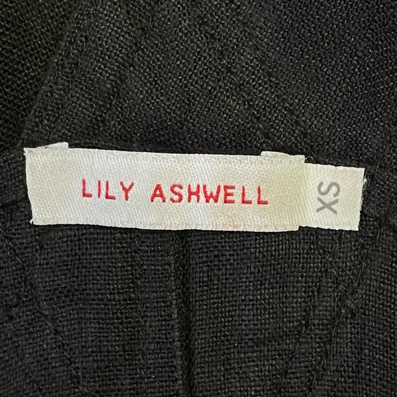 Lily Ashwell Black Linen Slim Overalls XS - Picture 4 of 5